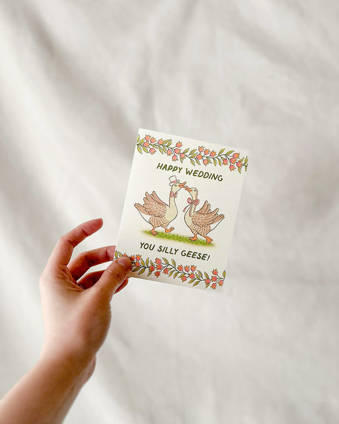 Silly Geese Wedding Card